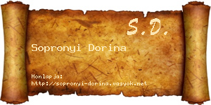 Sopronyi Dorina névjegykártya