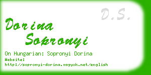 dorina sopronyi business card